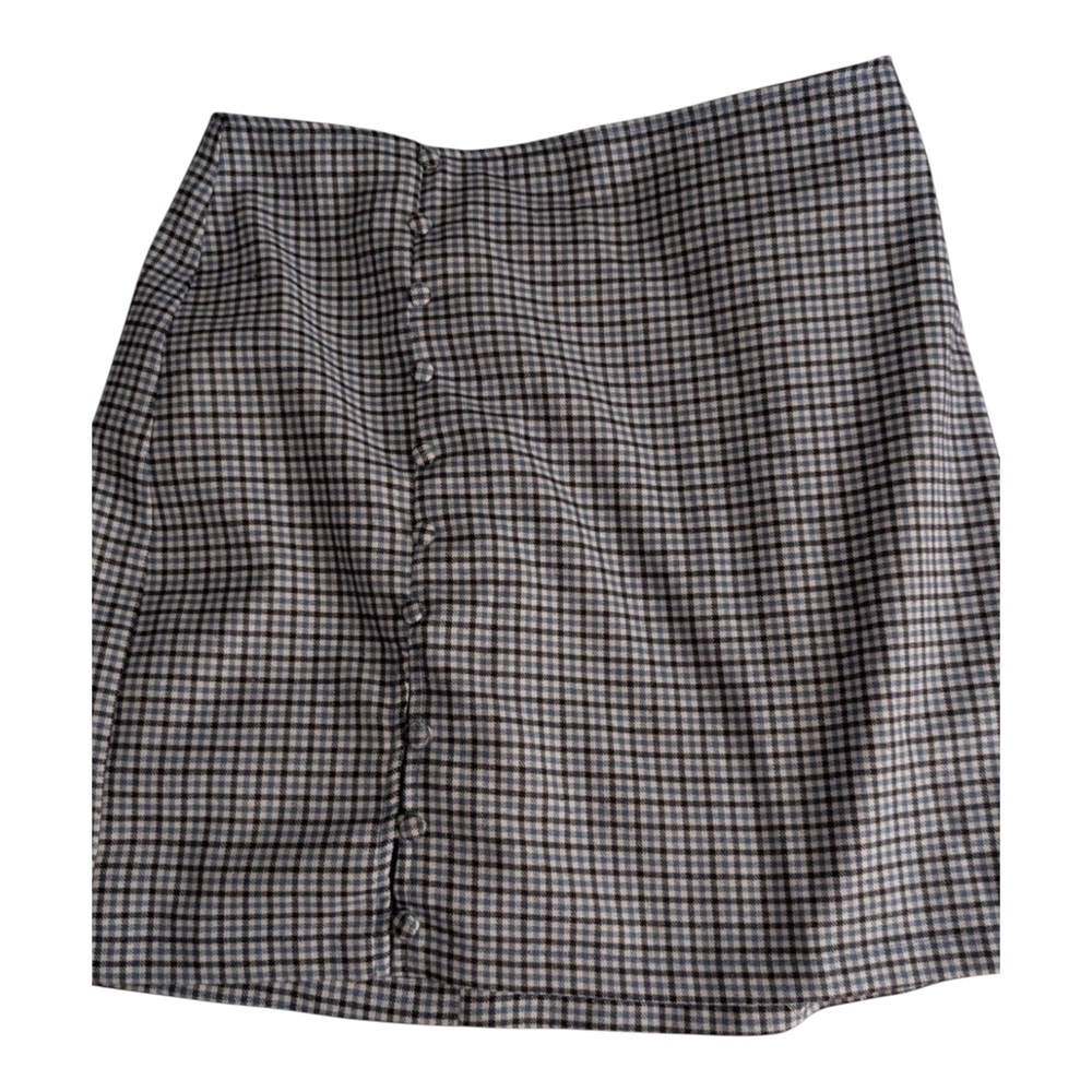 Blue Rain Plaid Mini Skirt